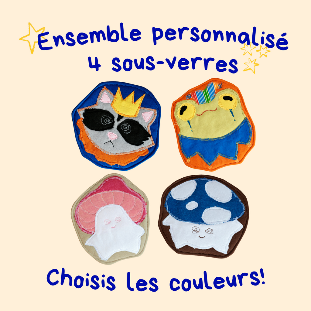 Ensemble de 4 sous-verres personnalisés