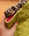 Pochette pour liseuse upcyclée chartreuse (Kindle Basic/Paperwhite)