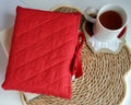 Pochette pour livre rayée rouge (intérieur bleu)