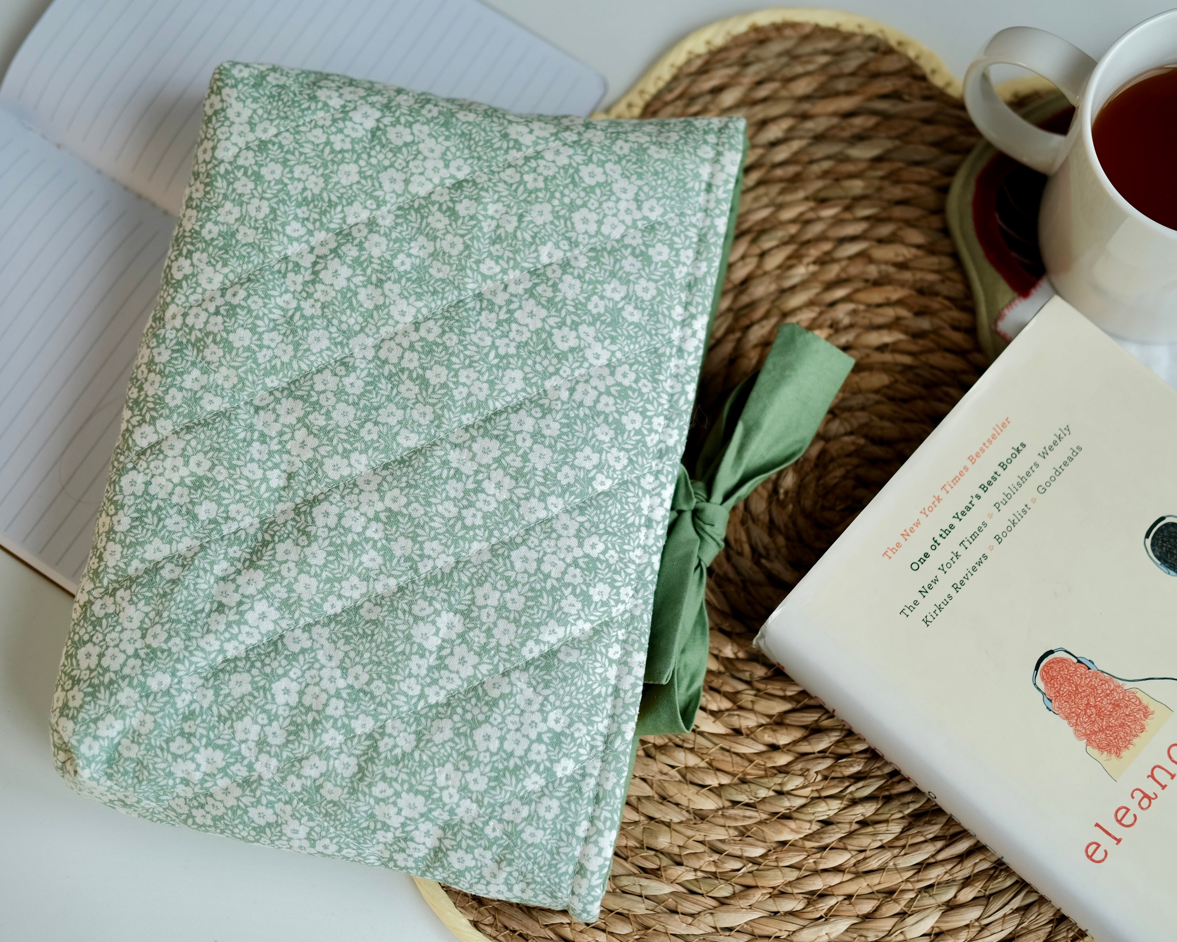 Green floral book sleeve