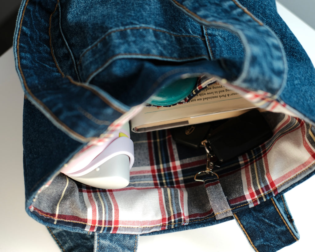 Upcycled denim handbag + star charm