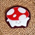 Sous-verre de la forêt Chantal le champignon, rouge et blanc sur fond bourgogne