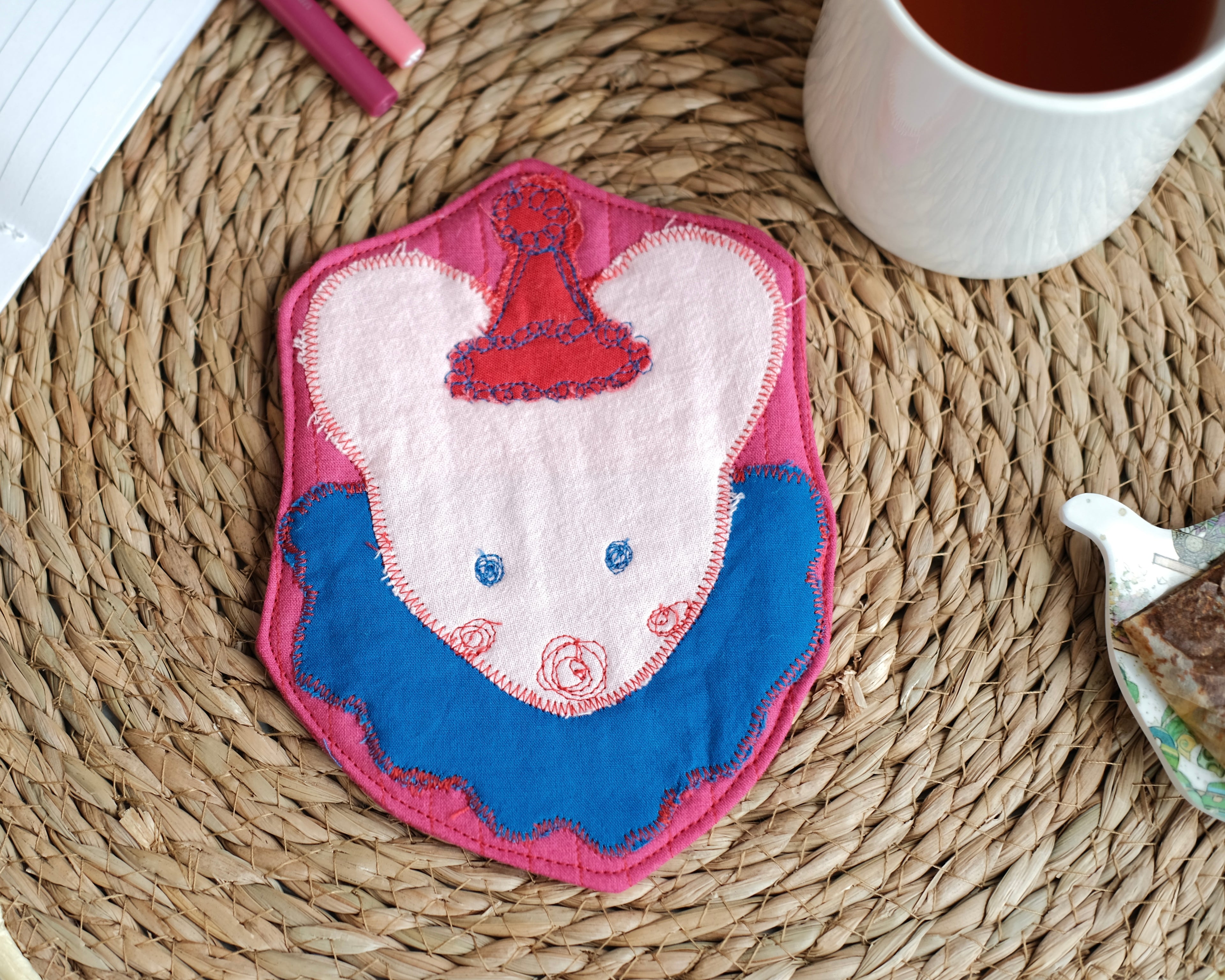 Sous-verre Clownimal Timmy la souris sur fond rose