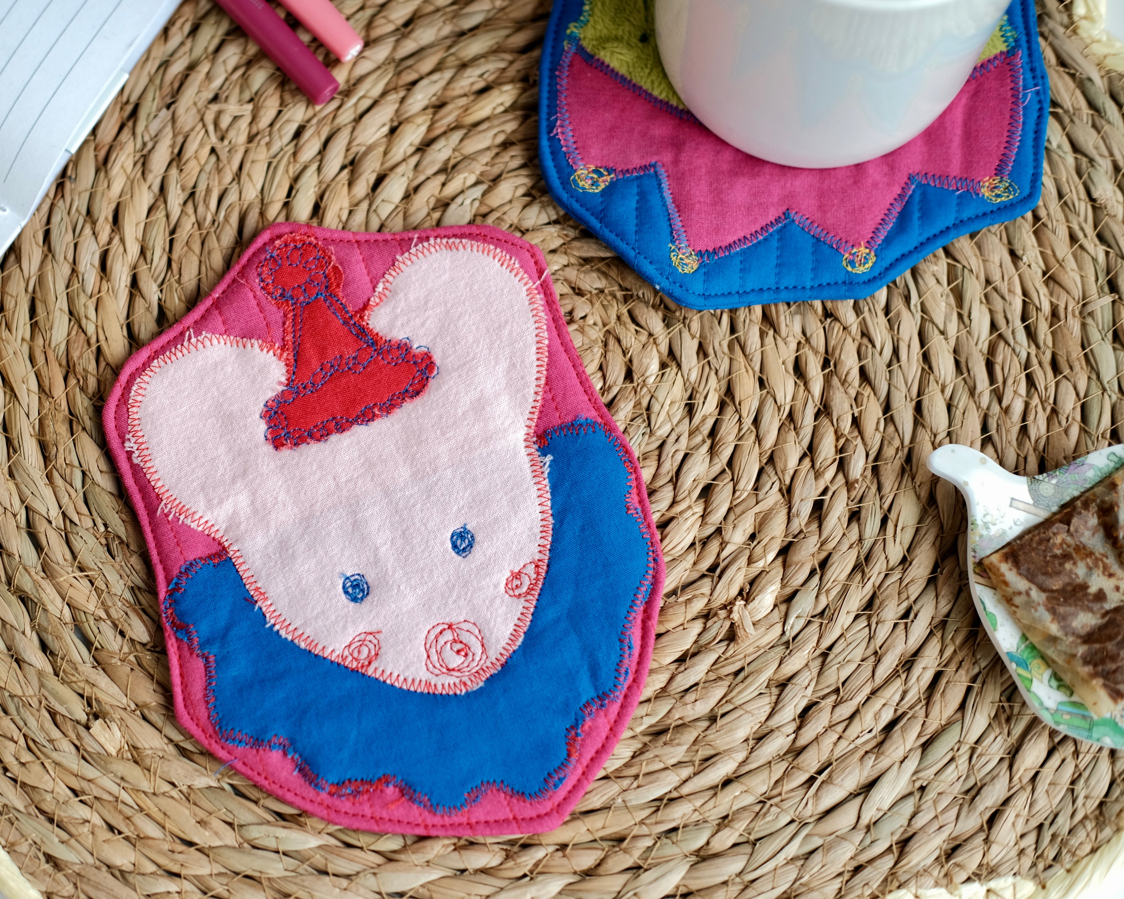 Sous-verre Clownimal Timmy la souris sur fond rose