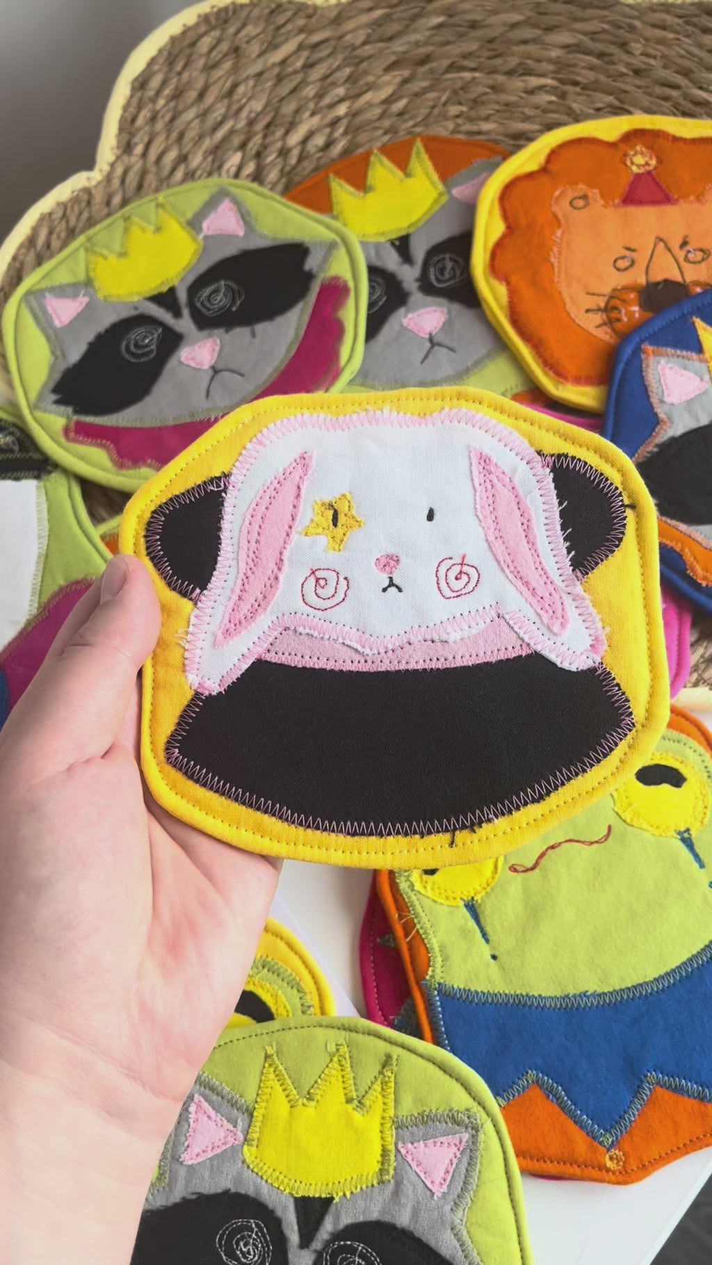 Clownimal Boris the Magician Bunny Coaster, Yellow Background